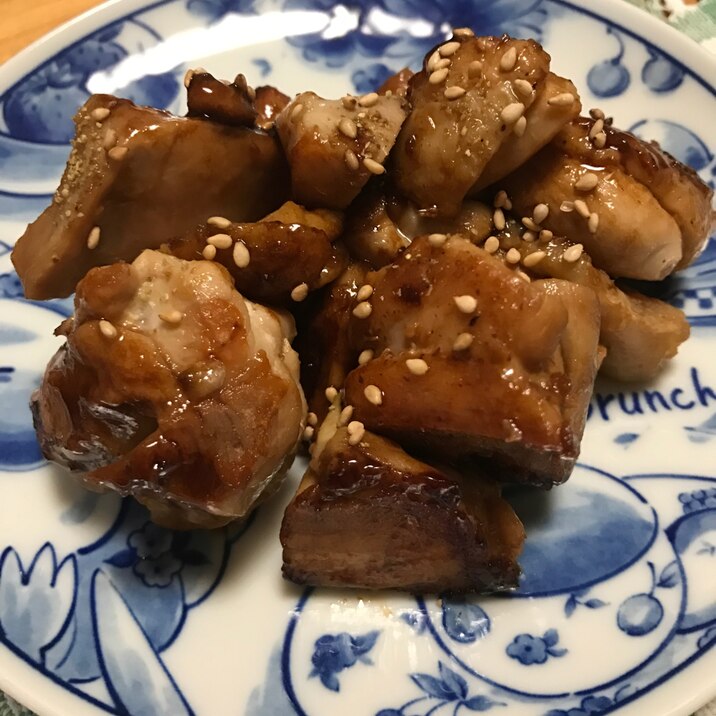 うなぎのたれで鶏肉の蒲焼き風